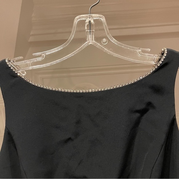 Jones New York Evening Form fitting Rhinestone Embellished Black Maxi Dress Sz 6 - Picture 6 of 12